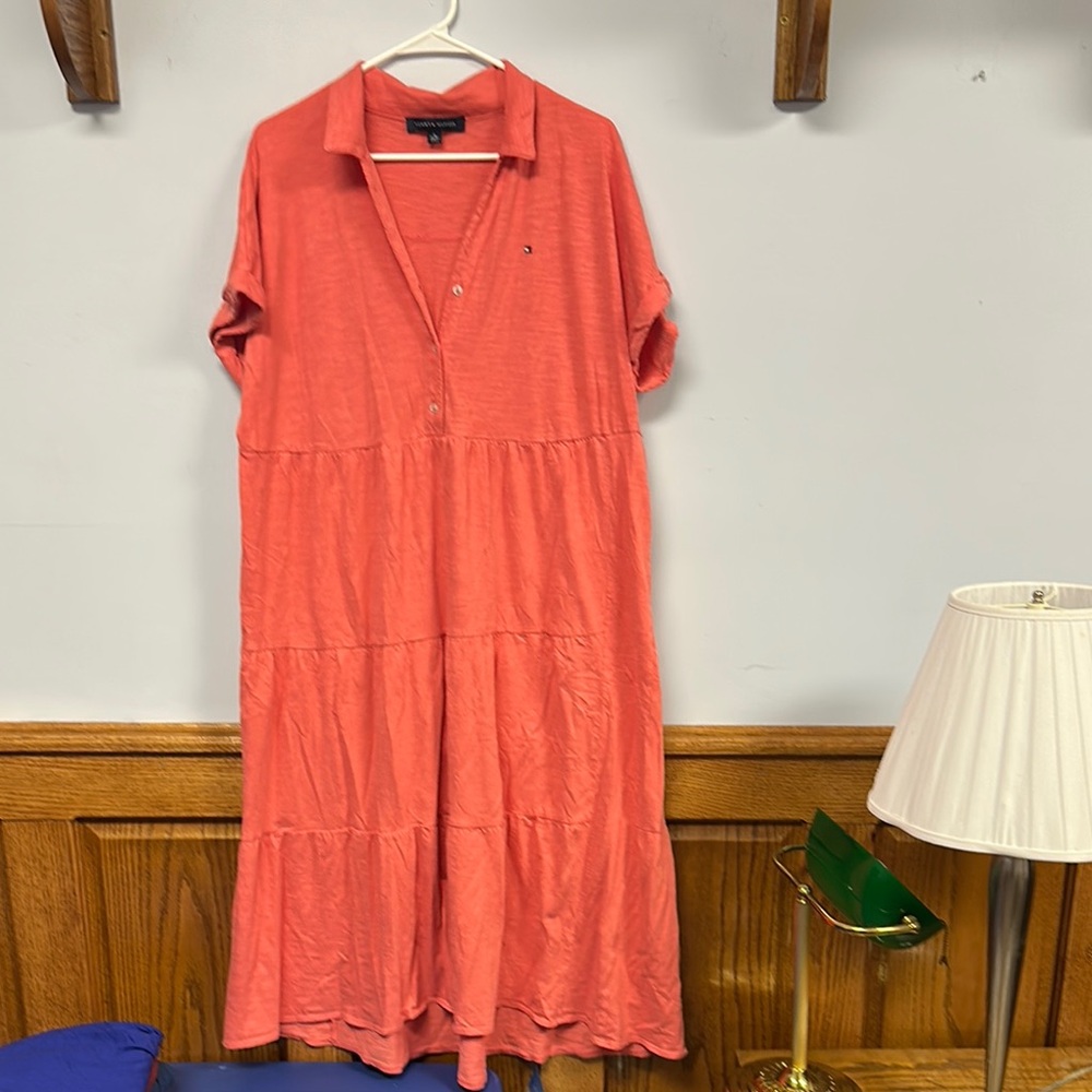 Tommy Hilfiger Coral Tiered Polo Dress